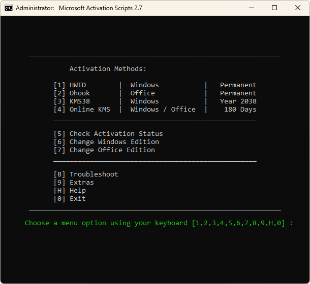 Microsoft Activation Scripts (MAS)最安全的Windows和Office激活方式